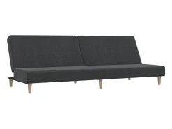 Sofá-cama de 2 lugares tecido -escuro PT739278^ Sofá