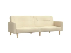 Hot Sofá-cama de 2 lugares tecido cor PT533560 Creme
