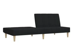 Sale vidaxl Sofá-cama de 2 lugares tecido Preto