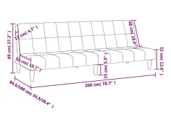 Sale vidaxl Sofá-cama de 2 lugares tecido Preto
