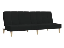 Sale vidaxl Sofá-cama de 2 lugares tecido Preto