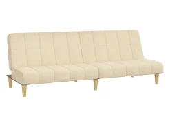 Sofá*vidaxl Sofá-cama de 2 lugares tecido cor Creme