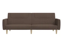 Sofá*vidaxl Sofá-cama de 2 lugares tecido cinzento-acastanhado Taupe