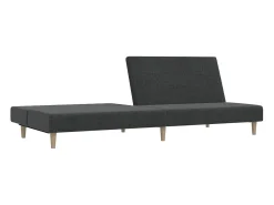 Sofá|vidaxl Sofá-cama de 2 lugares tecido -escuro Cinzento