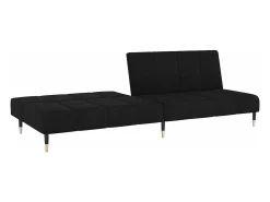 Clearance Sofá-cama de 2 lugares veludo PT804521 Preto