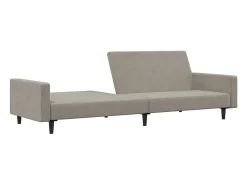 vidaxl Sofá-cama de 2 lugares veludo -claro^ Sofá