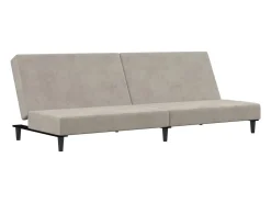 Sofá*vidaxl Sofá-cama de 2 lugares veludo -claro Cinzento
