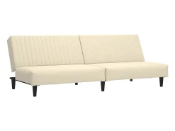 Best vidaxl Sofá-cama de 2 lugares veludo cor Creme