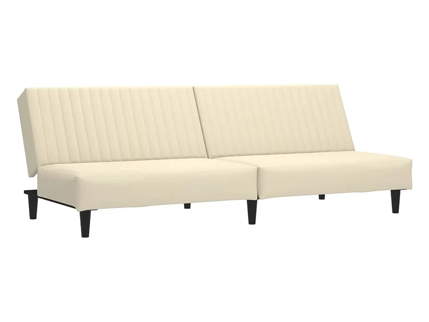 Best vidaxl Sofá-cama de 2 lugares veludo cor Creme