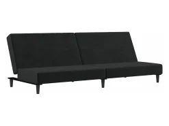 Sale Sofá-cama de 2 lugares veludo PT298685 Preto