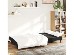 Sale Sofá-cama de 2 lugares veludo PT298685 Preto