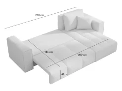 Concept-Usine Sofá-cama de canto conversível de 4 lugares em veludo BRIGHTON com baú - Estilo contemporâneo, estrutura em madeira maciça^ Sofá
