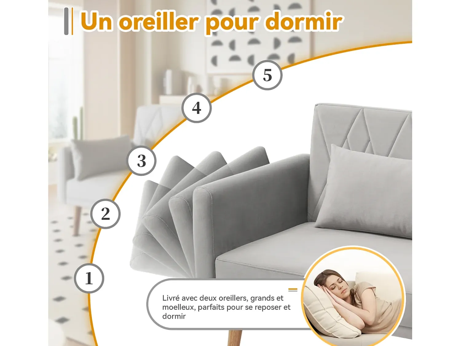 Hot Sofá-cama de veludo de dois lugares, dobrável e compacto. Perfeito como cama de hóspedes para espaços pequenos, salas de estar, quartos ou home theaters. Cinzento