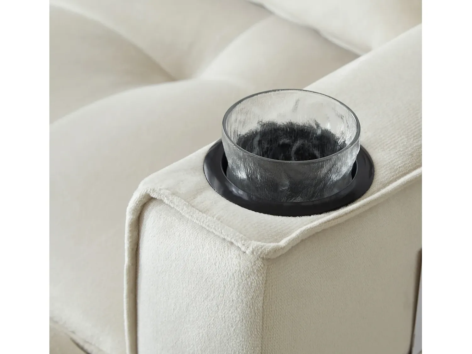 ModernLuxe Sofá-cama dobrável ajustável multiângulo - 2 lugares - Tecido de veludo - com suporte para copos e almofadas -^ Sofá