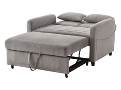 ModernLuxe Sofá-cama duplo 114 x 77 x 82.5 cm - encosto 3 níveis ajustável - tecido algodão-linho - cinza^ Sofá