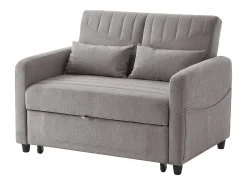 ModernLuxe Sofá-cama duplo 114 x 77 x 82.5 cm - encosto 3 níveis ajustável - tecido algodão-linho - cinza^ Sofá