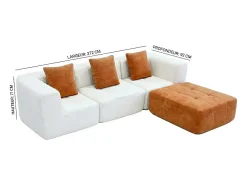 Sofá-cama Eden Completo 3 lugares - branco areia^ Sofá