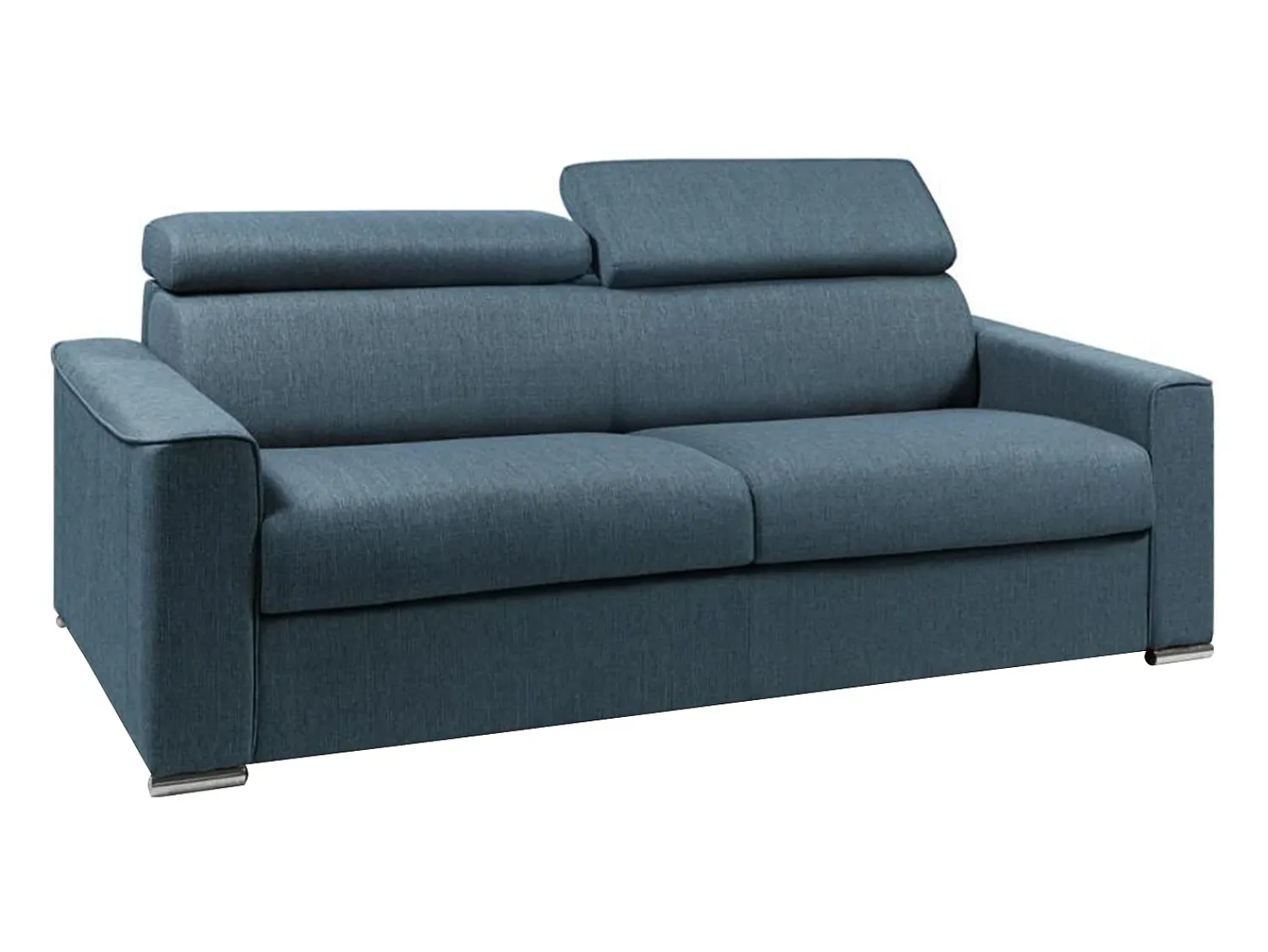 Sofá*Vente-unique Sofá-cama em tecido assento com assento de memória de forma 160 colchão memória de forma 18cm VIZIR Azul