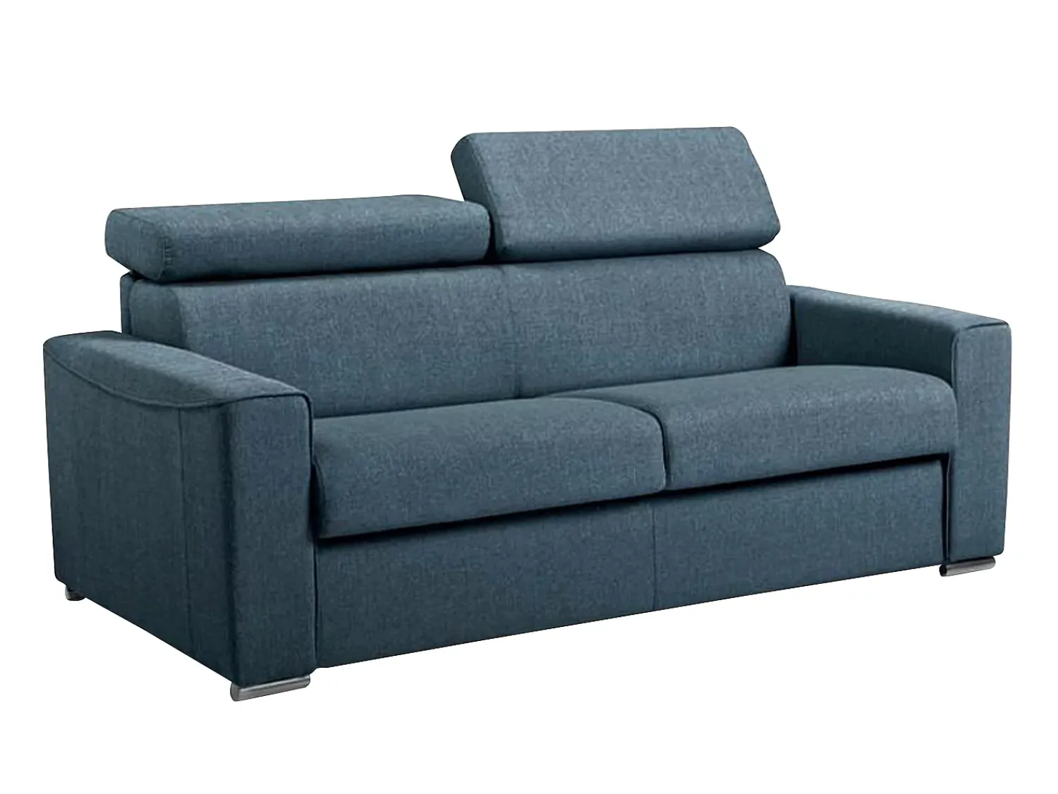 Best Vente-unique Sofá-cama em tecido com assento de memória de forma 140 ripas largas 16cm memória de forma VIZIR Azul