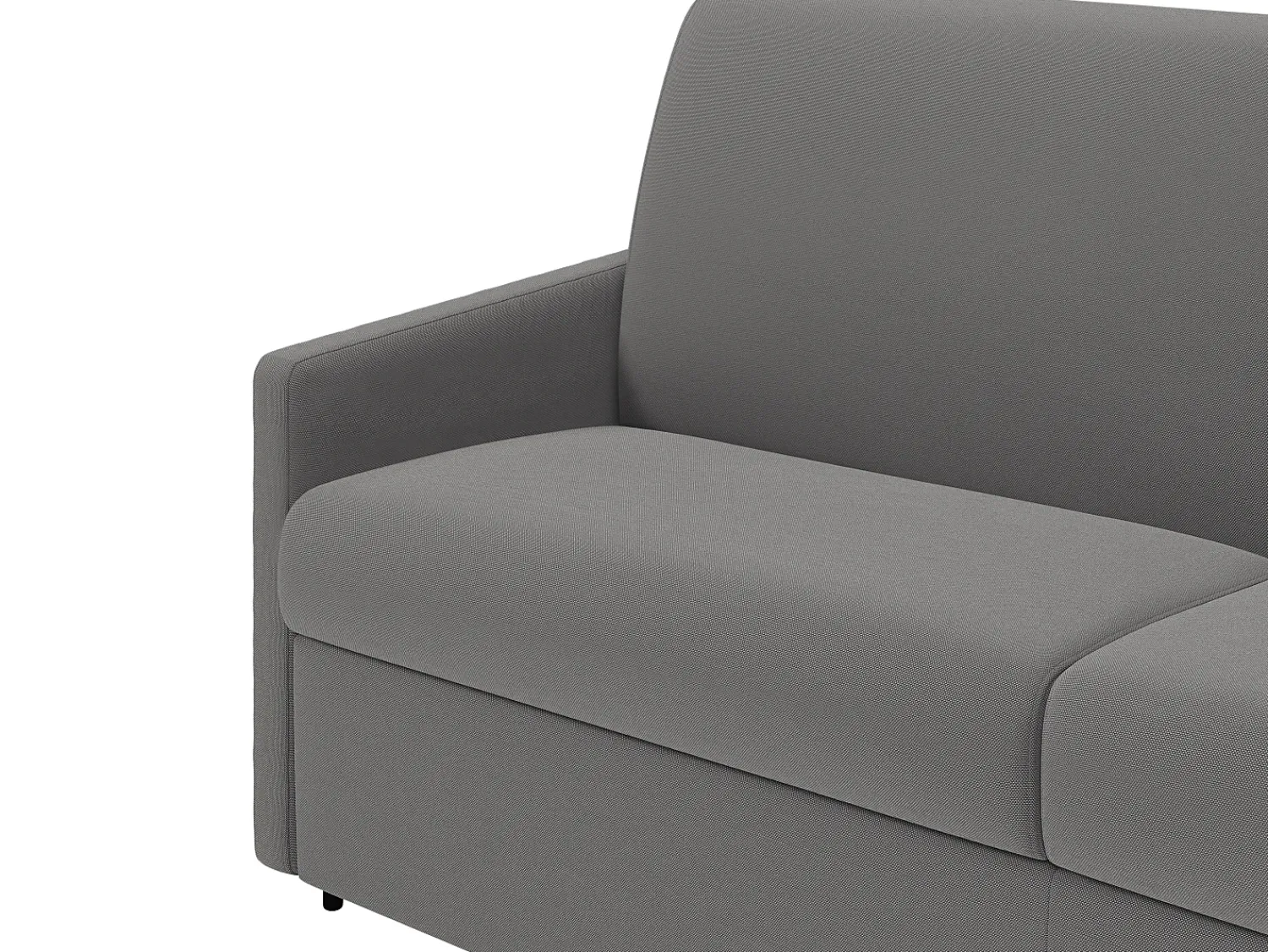 Sofá*Vente-unique Sofá-cama em tecido cinza claro com assento de memória de forma 140 cm ripas largas 18 cm CALIFE Cinzento claro