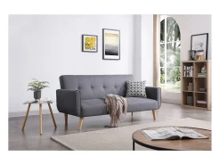 Outlet Concept-Usine Sofá-cama escandinavo de 3 lugares cinza BERLIM Cinzento
