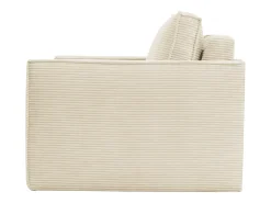 Sofá|Vente-unique Sofá-cama express de 3 lugares AMELIA em veludo cotelê - área para dormir de 140 cm - colchão de espuma viscoelástica de 13 cm Bege