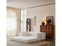 Sofá* Sofá-cama Kaia - branco/marrom Branco sujo
