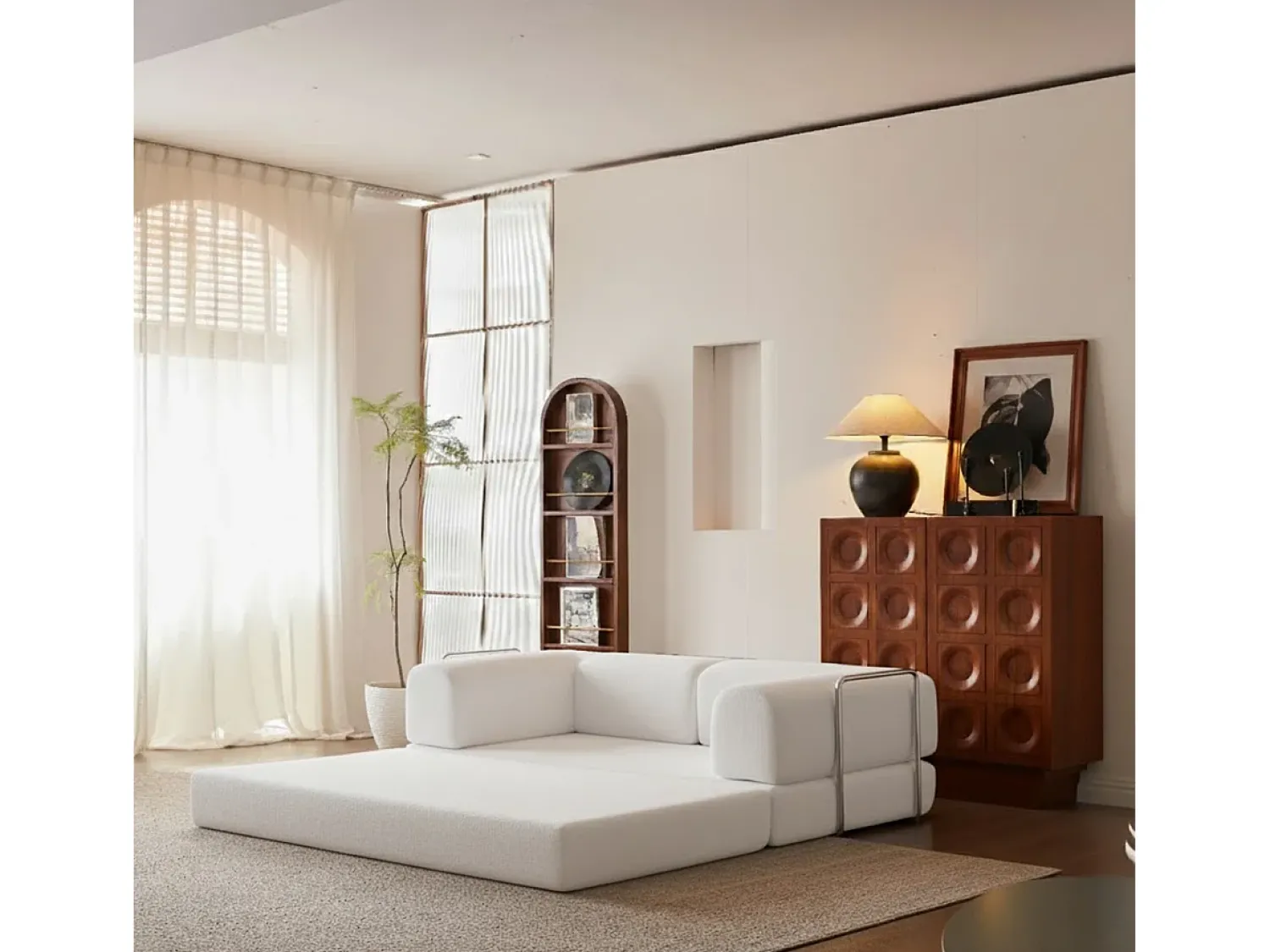 Sofá* Sofá-cama Kaia - branco/marrom Branco sujo