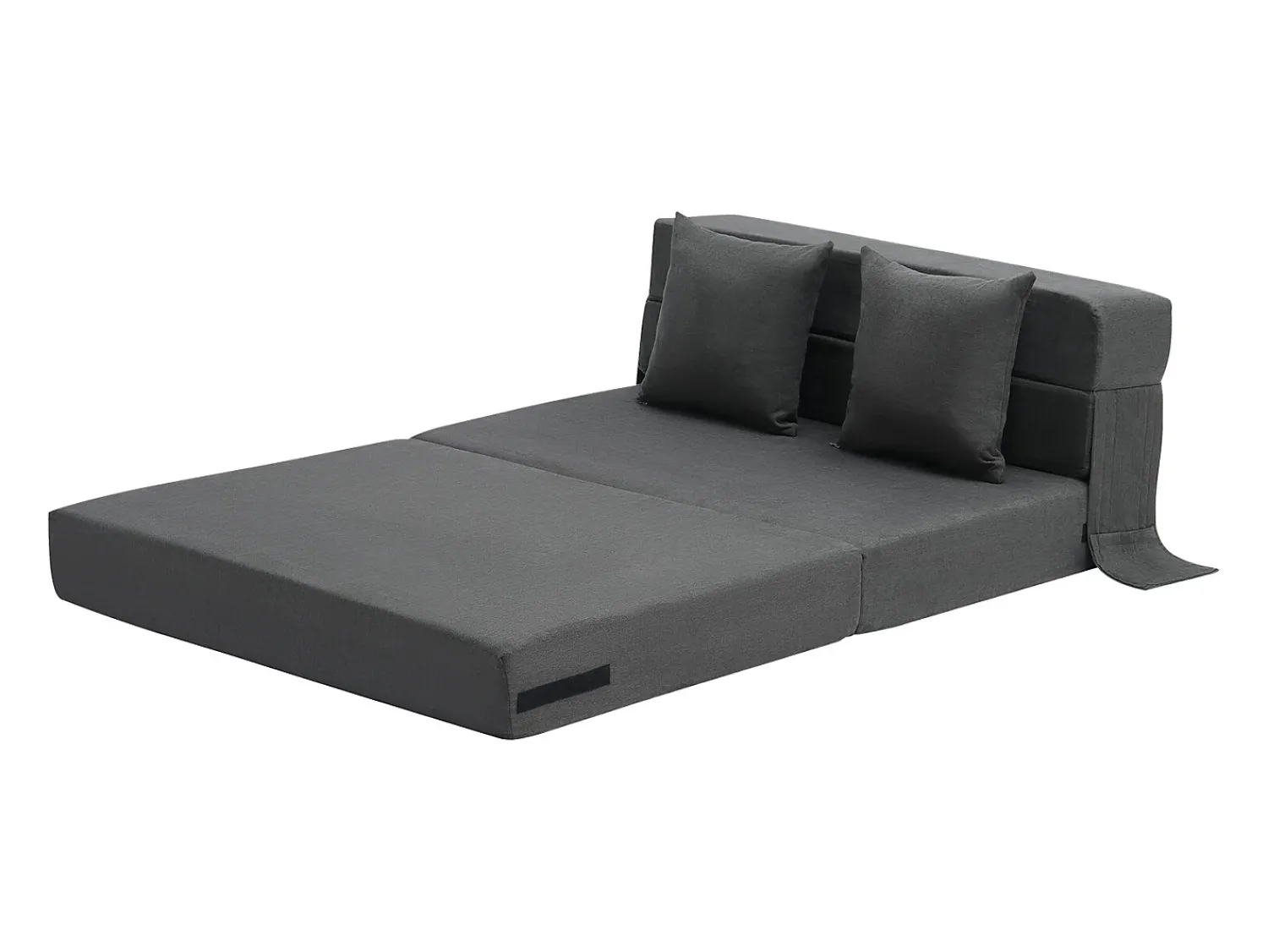 Sofá-cama Moderno, SucceBuy Sofá-cama Dobrável 3 em 1 com 2 Almofadas Twin -escuro^ Sofá