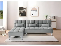Sofá*Saldosystocks Sofá-Cama Noelia XL Chaise Longue 234cm Preto