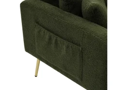 Sofá*Hauss Spole Sofá-cama reto de 2 lugares em sherpa , encosto dobrável em 3 posições - 175x64x72cm Verde