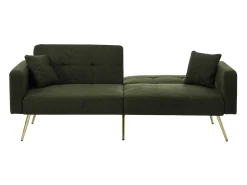 Sofá*Hauss Spole Sofá-cama reto de 2 lugares em sherpa , encosto dobrável em 3 posições - 175x64x72cm Verde