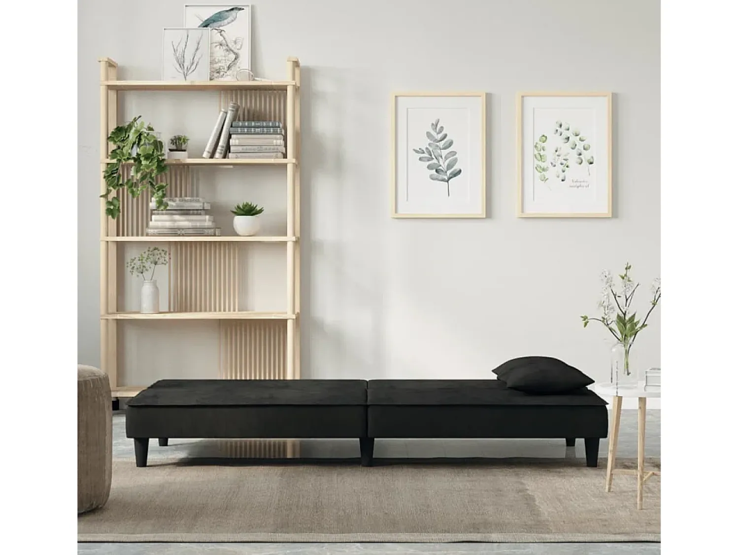 Sale Sofá-cama veludo PT245360 Preto