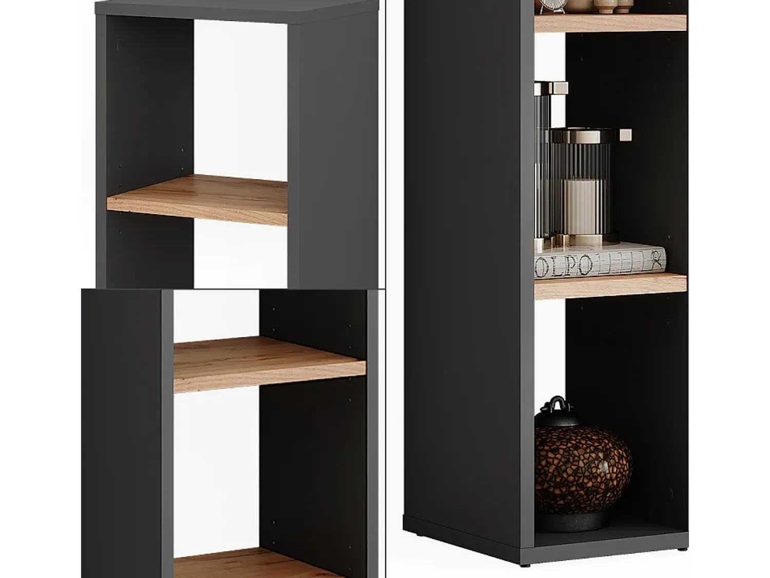 Prateleira|Vicco Standregal carvalho antracite/goldkraft 21.6x24x80.1 orlando Cinza antracite