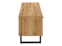 Suporte baixo para TV, suporte para TV LED de 190 cm, com divisória de vidro, compartimentos e gaveta, acabamento em madeira industrial.^ Móvel De Tv