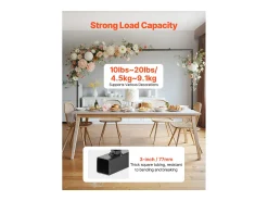 Prateleira* Suporte de Haste de Mesa SucceBuy com Pinças, Suporte de Arco de Mesa, Altura Ajustável 33-107 cm Comprimento Ajustável 71.1-249 cm, Quadro de Arco de Metal Preto
