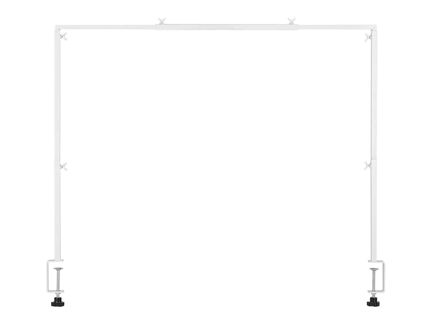 Suporte de Haste de Mesa SucceBuy com Pinças, Suporte de Arco de Mesa, Altura Ajustável 33-106.7 cm Comprimento Ajustável 71.1-249 cm, Quadro de Arco de Metal^ Prateleira