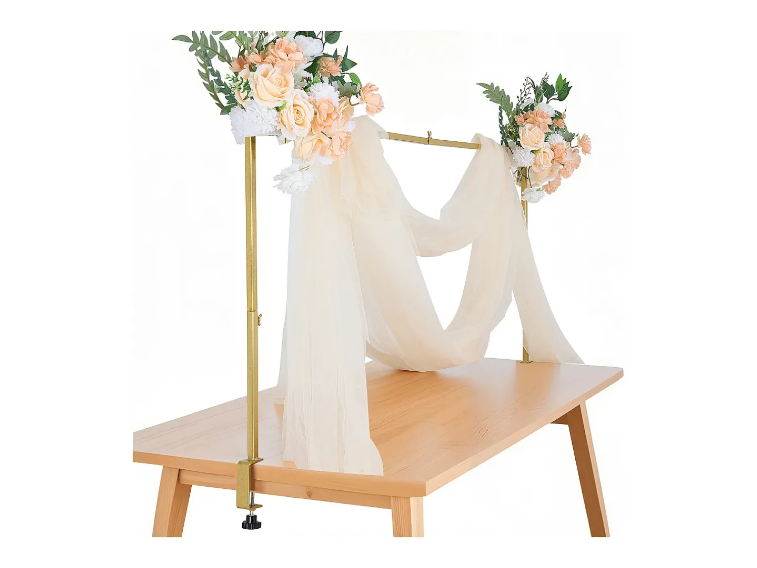 Suporte de Haste de Mesa SucceBuy com Pinças, Suporte de Arco de Mesa, 2 PCS, Altura Ajustável 33-107 cm Comprimento Ajustável 71.1-249 cm, Quadro de Arco de Metal^ Prateleira