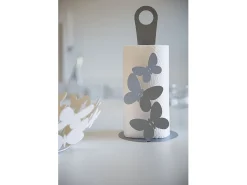 Suporte de rolo de mesa Butterfly em aço, até 3 rolos, estilo moderno para banheiro e cozinha, feito na Itália Bege