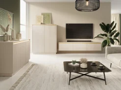 Suporte de TV 3 portas em madeira laminada 180x42 cm^ Móvel De Tv
