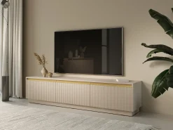 Suporte de TV 3 portas em madeira laminada 180x42 cm^ Móvel De Tv