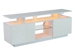 Móvel De Tv*Hauss Spole Suporte de TV com iluminação LED de 16 cores e 2 portas - para TVs de 40 a 49 polegadas. Branco