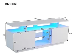 Móvel De Tv*Hauss Spole Suporte de TV com iluminação LED de 16 cores e 2 portas - para TVs de 40 a 49 polegadas. Branco