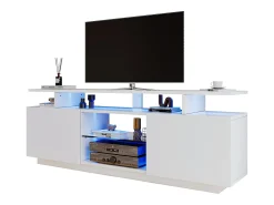 Móvel De Tv*Hauss Spole Suporte de TV com iluminação LED de 16 cores e 2 portas - para TVs de 40 a 49 polegadas. Branco