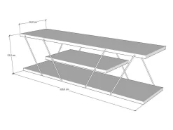 Móvel De Tv*Dmora Suporte de TV Dmustaph, Aparador de sala, Armário de TV baixo, Base de parede equipada, 120x30h33 cm, Antracite e Cinza Cinzento