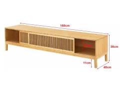 Móvel De Tv*Helloshop26 Suporte de TV em bambu 160 x 40 x 38 cm cor natural 03_0007873 Castanho