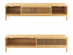 Helloshop26 Suporte de TV em bambu 140 x 40 x 38 cm cor natural 03_0007872 Castanho