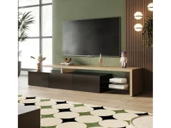 Suporte de TV LED moderno – e Carvalho, 200 cm, com carregador europeu^ Móvel De Tv