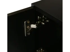 Suporte de TV moderno com luzes LED reguláveis, 3 portas e prateleiras de vidro -^ Móvel De Tv