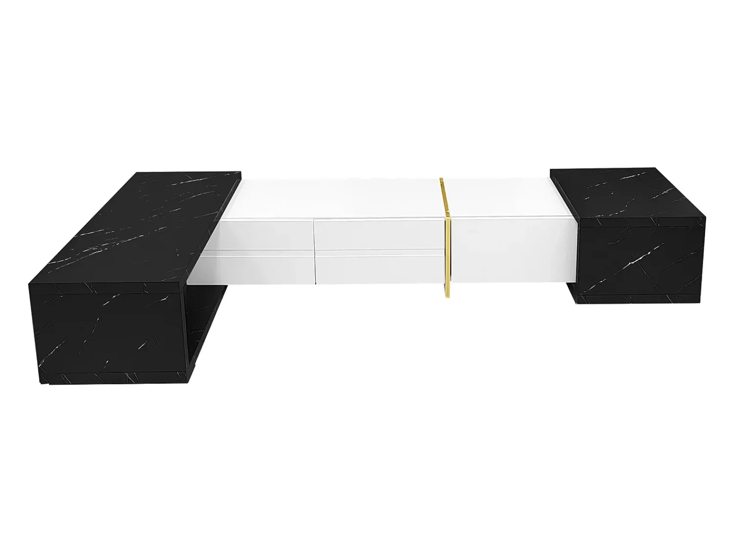 Móvel De Tv| Suporte de TV moderno com altura ajustável (140-260 cm), suporte de TV baixo com função giratória, Branco